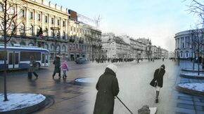 Альбом фотореконструкций "Война: эффект присутствия", посвященный блокаде Ленинграда