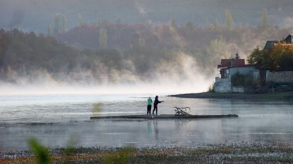 Утро на симферопольском водохранилище в Крыму