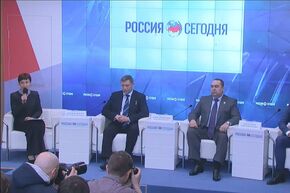 Пресс-конференция, посвященная визиту лидеров ДНР и ЛНР в Крым.